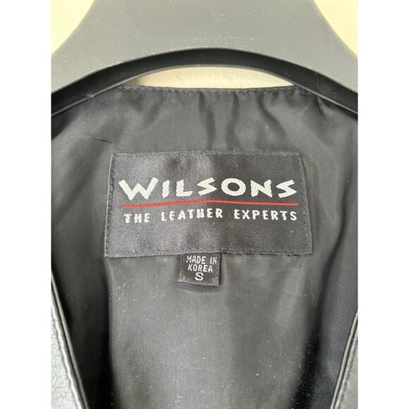 ❌SOLD❌ Wilsons Black Leather Snap Button Vest Size Small - Picture 9 of 11